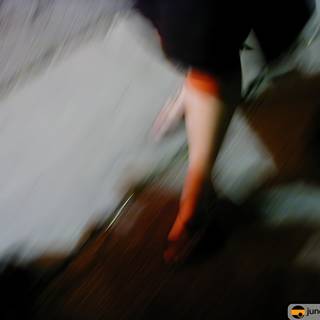 Blurry walk on the sidewalk