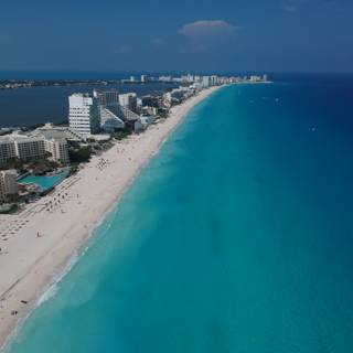 Aerial View of Cancun's Coastal Canal