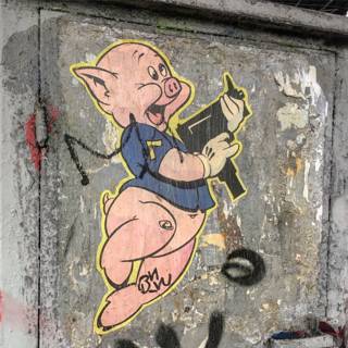 Armed Pig on the Wall