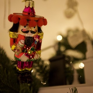 Festive Nutcracker Ornament on Christmas Tree