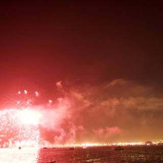 Boats under Fireworks
