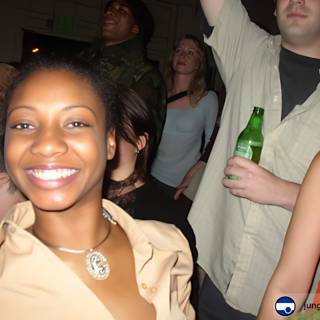 Smiling Woman in Nightclub