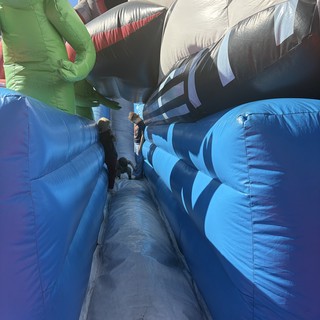 Inside a Colorful Inflatable Bounce House Tunnel