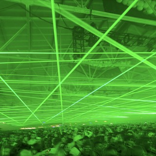 Green Laser Light Show at Electronic Music Concert