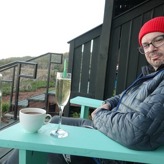 Cozy Outdoor Coffee and Champagne Break