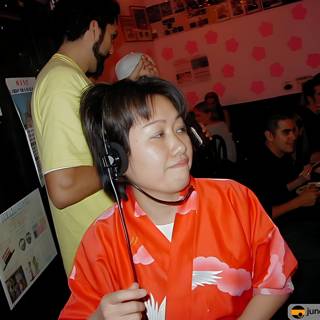Kimono-clad Woman DJ-ing at Lori's Birthday Party