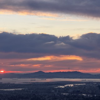 Sunset Over San Francisco Bay from Oakland Hills