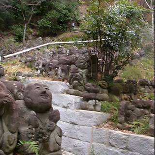 Stone Statues in Kyoto Garden