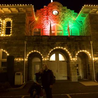 Illuminated Clock Tower in Downtown Sonoma: A Night to Remember