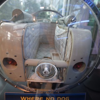 Historic Space Capsule Display with Dog Passenger