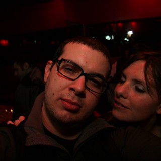 Red-Lit Nightclub Moment with Friends in 2006