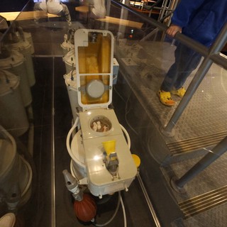 Space Toilet Display at Museum Exhibition