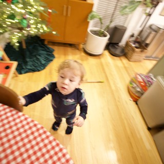 Toddler's Excited Christmas Morning at Home