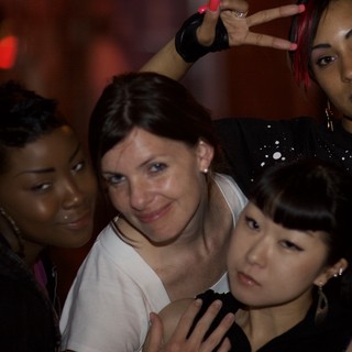 Four Women Posing Together at Nightclub Shoot