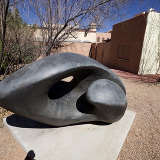 Modern Abstract Sculpture in Santa Fe Courtyard