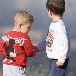 Two Young Boys Share a Moment on Mt. Diablo