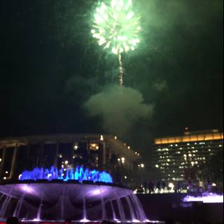 Sparkling Fountain and Fiery Display