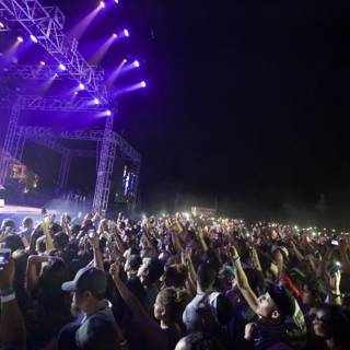 Illuminated crowd at Coachella concert
