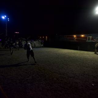 Nighttime Soccer Game Under the Lights
