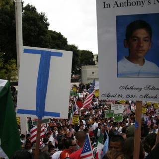 Boy's Message Echoes Through the Crowd