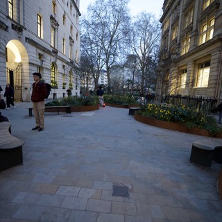 Early Evening at a London Public Square