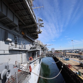 USS Hornet Aircraft Carrier Docked at Maritime Museum