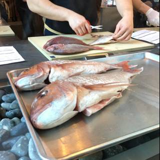 Fish Cutting in a Los Angeles Restaurant