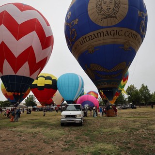 Colorful Hot Air Balloons Fill the Sky at Festival
