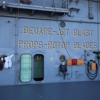 Naval Safety Warning on USS Hornet Flight Deck