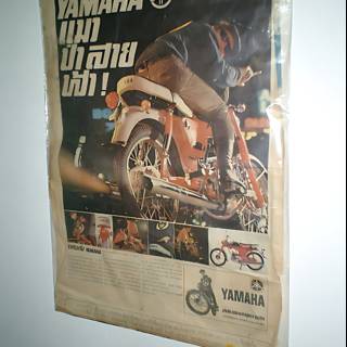 Yamaha Motorcycle Advertisement in a Plastic Bag