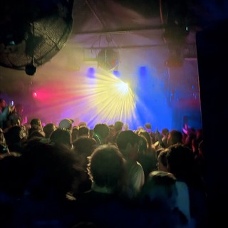 Crowd Immersed in Vibrant Light Show at Concert