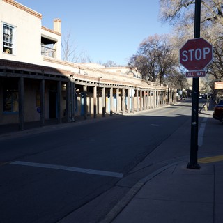 Historic Adobe Architecture Along Santa Fe Street