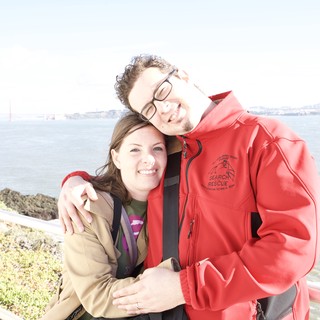 Couple Embracing at San Francisco Waterfront