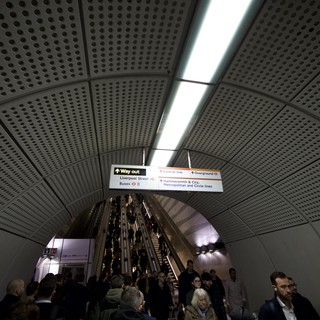 Rush Hour Escalators at London Underground Station
