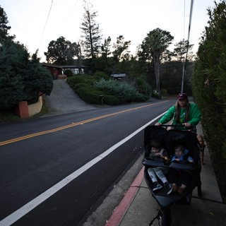 Evening Stroller Walk Through Suburban Neighborhood