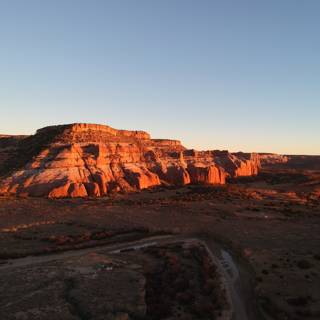 Red Rocks and Mesas at Sunset