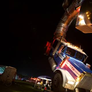 Upside-Down Truck at Night