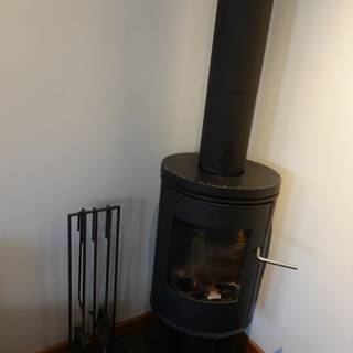 Cozy Combination: Wood Burning Stove and Fireplace