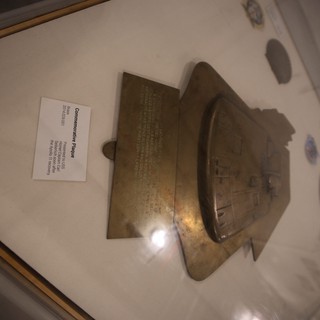 Historic USS Hornet Commemorative Bronze Plaque Display