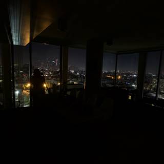 City Lights from a High Rise Living Room