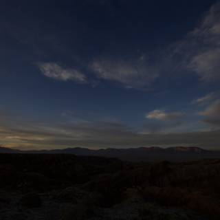 Desert Sunset Over Mountains