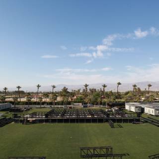 Elevated Stage in the Vast Coachella Field