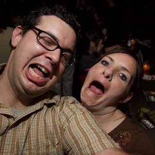 Dave and Penelope Making Silly Faces at Art Walk