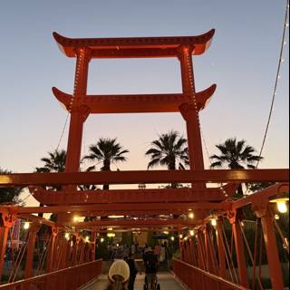 Evening Stroll Under the Torii Gate