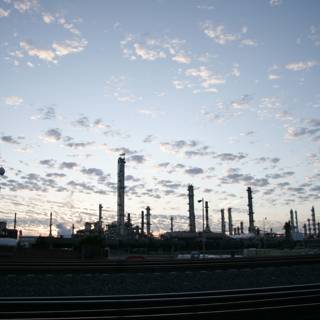 Sunset at the Oil Refinery