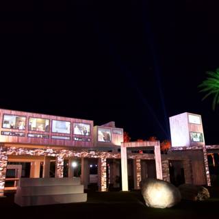Illuminated Palm Tree Hotel