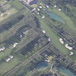 Aerial View of a Beautiful Golf Course