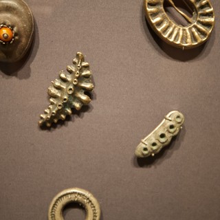 Ancient Metalwork Artifacts and Jewelry Display