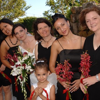 Bridesmaids and Flower Girl Celebrate Summer Wedding