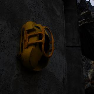 Yellow Hardhat on Building Wall